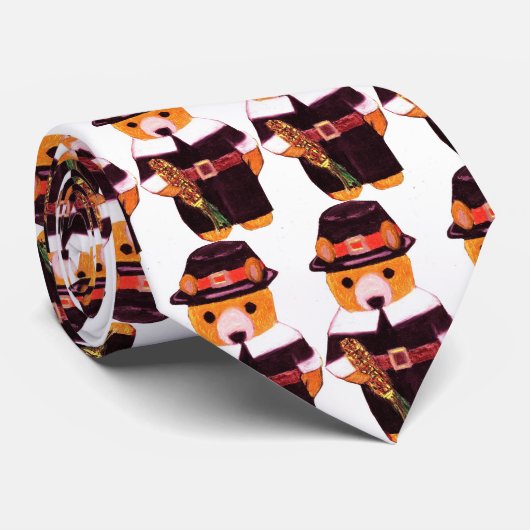 THANKSGIVING TEDDY BEAR tie Krawatte (Gerollt)