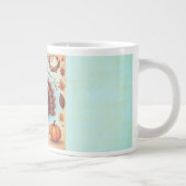 Thanksgiving,Thankful Vibes,Cute Turkey Jumbo-Tasse (Rechts)