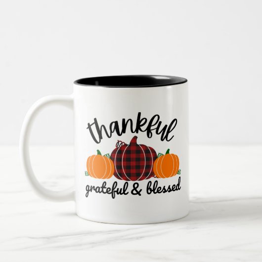 Thanksgiving Thankful Zweifarbige Tasse (Links)