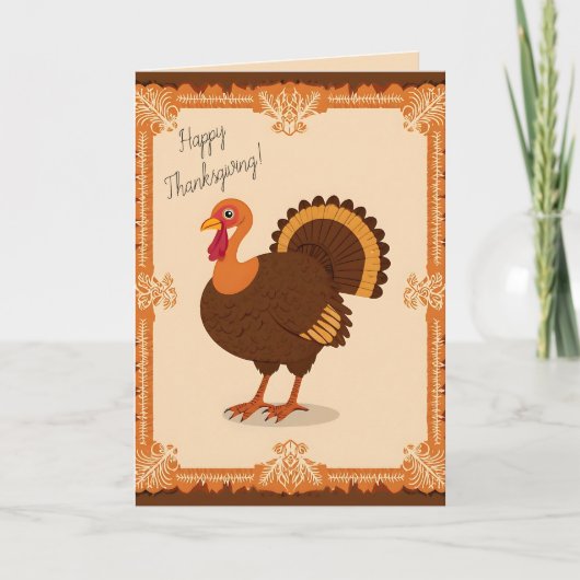 Thanksgiving Turkey Border Karte (Vorderseite)