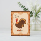 Thanksgiving Turkey Border Postkarte (Stehend Vorderseite)