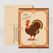 Thanksgiving Turkey Border Postkarte (Vorne/Hinten)