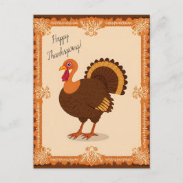 Thanksgiving Turkey Border Postkarte