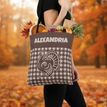 Thanksgiving Turkey Brown & Tan Plaid Name