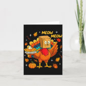 Thanksgiving Turkey Cat Meow Autumn Pumpkin Women Karte (Vorderseite)