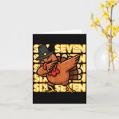 Thanksgiving Turkey Dab 67 Funny 6 7 Meme Boys Kid Karte (Gelbe Blume)