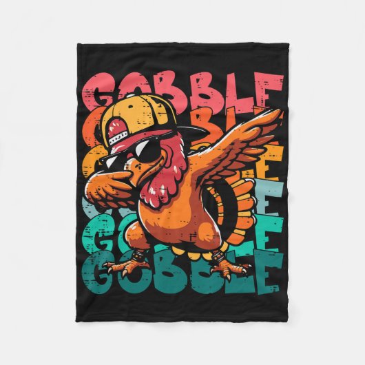 Thanksgiving Turkey Dab Gobble Funny Toddler Boys Fleecedecke (Vorderseite)