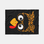Thanksgiving Turkey Face Leopard Print Gles Autumn Fleecedecke (Vorderseite (Horizontal))