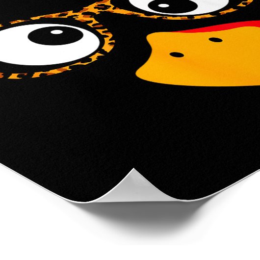 Thanksgiving Turkey Face Leopard Print Gles Autumn Poster (Ecke)