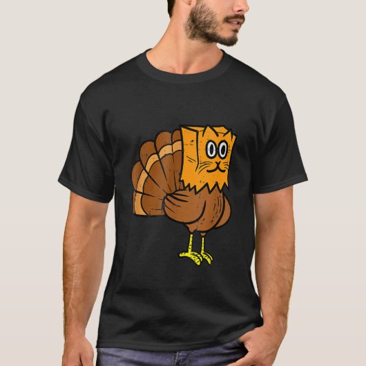 Thanksgiving Turkey Fake Cat Meow Cat Thanksgivin T-Shirt (Vorderseite)