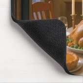 Thanksgiving Turkey Feast Scene in a Window Mousepad (Ecke)