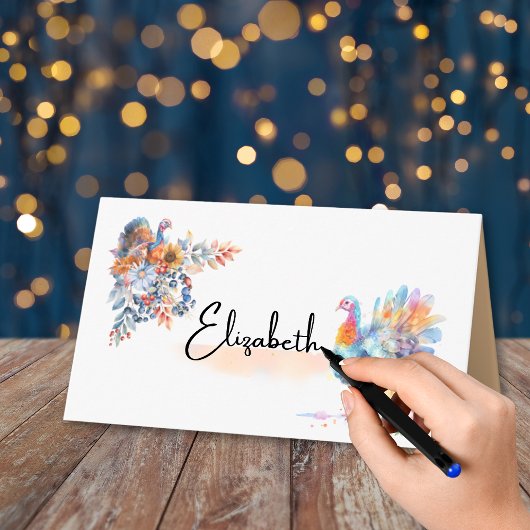 Thanksgiving Turkey Folded Place Card Platzkarte