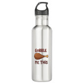 Thanksgiving Turkey Gift Funny Edelstahlflasche (Vorderseite)