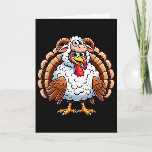 Thanksgiving Turkey In Sheep Disguise Funny Holida Karte (Vorderseite)