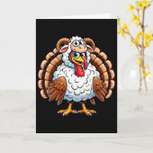 Thanksgiving Turkey In Sheep Disguise Funny Holida Karte (Gelbe Blume)