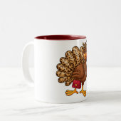 Thanksgiving Turkey Leopard Autumn Cup Coquette Zweifarbige Tasse (Vorderseite Links)