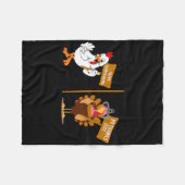 Thanksgiving Turkey No Thanks Grumpy Halloween Fun Fleecedecke (Vorderseite (Horizontal))