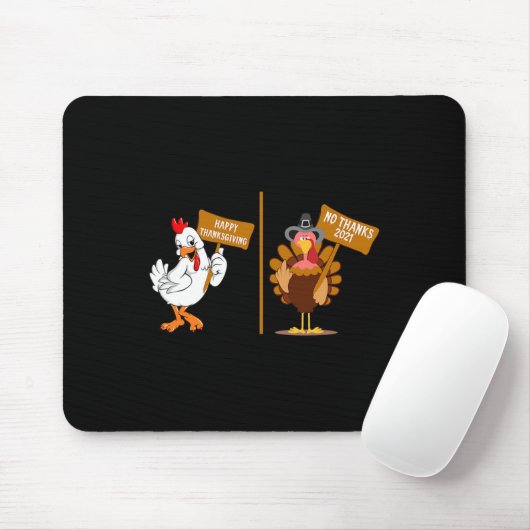 Thanksgiving Turkey No Thanks Grumpy Halloween Fun Mousepad (Mit Mouse)