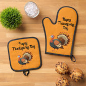 Thanksgiving Turkey  Ofenhandschuh & Topflappen-Set (Oben Unten)