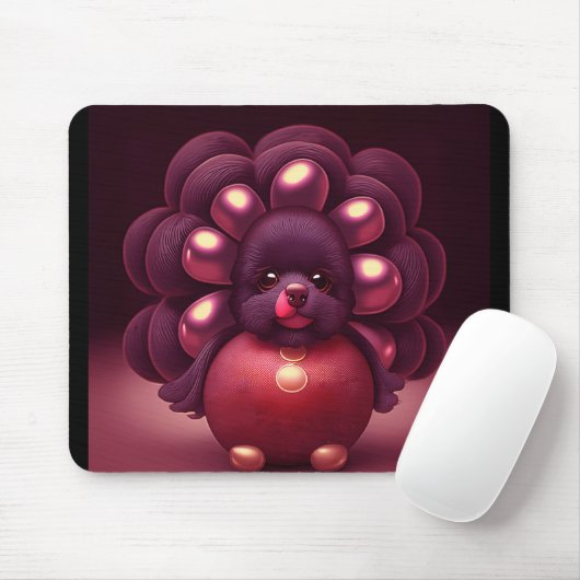 Thanksgiving Turkey-Poodle Hybrid Creature Mousepad (Mit Mouse)