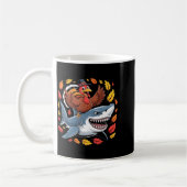 Thanksgiving Turkey Riding Shark Funny Autumn Boys Kaffeetasse (Links)