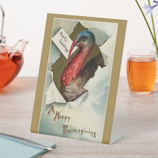 Thanksgiving turkey vintage art drawing Sockelschild (In Situ)