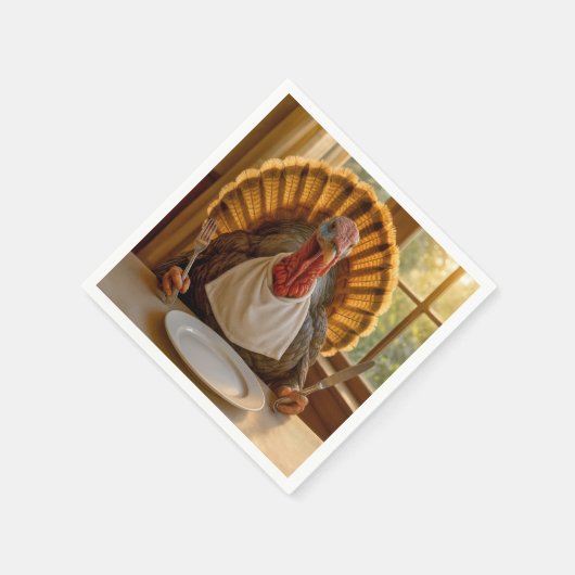 Thanksgiving Turkey With Knife and Fork Serviette (Ecke)
