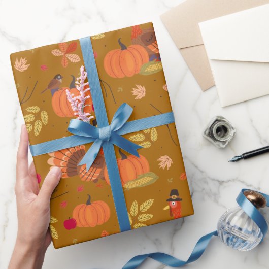 Thanksgiving Turkey Wrapping Paper Geschenkpapier (Schenken)