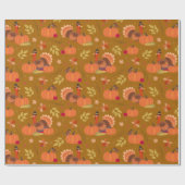 Thanksgiving Turkey Wrapping Paper Geschenkpapier (Flach)