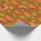 Thanksgiving Turkey  Wrapping Paper Geschenkpapier (Ecke)