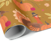 Thanksgiving Turkey Wrapping Paper Geschenkpapier (Rolleneckpunkt)