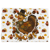 Thanksgiving Turkeys Große Geschenktüte (Rückseite)