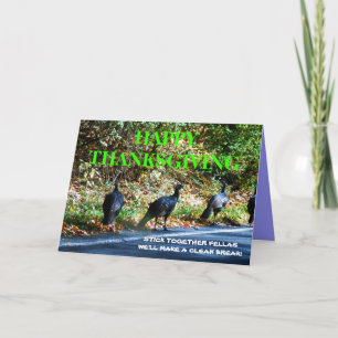 THANKSGIVING TURKEYS STICK TOGETHER card Feiertagskarte