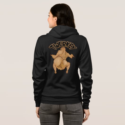 Thanksgiving Twerkey Adult Full-Zip Hoodie (Schwarz voll)