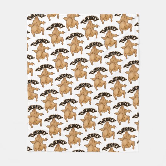 Thanksgiving Twerkey Fleece Blanket (Vorderseite)