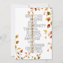 Thanksgiving Typography of Gratitude and Joy  Feiertagskarte