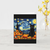 Thanksgiving Van Gogh Starry Night Black Cat Pumpk Karte (Gelbe Blume)