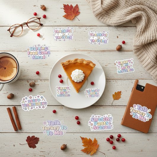 Thanksgiving Vibes Pastel Sticker Packs