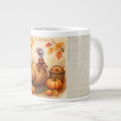 Thanksgiving, Vintage Turkey Happy Thanksgiving Jumbo-Tasse (Vorderseite Rechts)