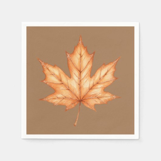 Thanksgiving-Wasserfarbe Herbstblatt Serviette (Vorderseite)