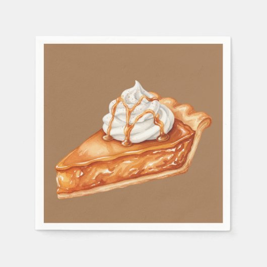Thanksgiving-Wasserfarben-Kürbiskuchen Serviette (Vorderseite)