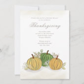 Thanksgiving Watercolor Gourds Custom Einladung (Vorderseite)