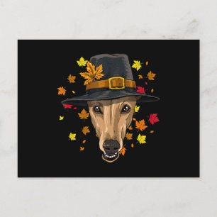 Thanksgiving-Windhund-Pilgerkostüm Männer Frauen Feiertagspostkarte