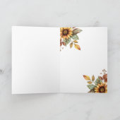 Thanksgiving Wishes Pumpkin & Sunflower Card Karte (Innenseite)