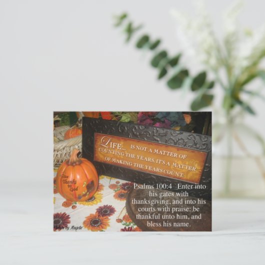 Thanksgivinning Postkarte (Stehend Vorderseite)