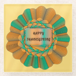 Thanksgivng Modern Unique Gold Herbstfarben Glasuntersetzer