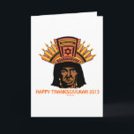 THANKSGIVUKAH INDISCHER MENORAH MANN FEIERTAGSKARTE<br><div class="desc">DIESE EINZIGARTIGEN THANKSGIVUKAH EINZELTEILE MACHEN WUNDERBARE HANUKKAH-THANKSGIVING GESCHENKE FÜR 2013,  A EINMAL IN einem LEBENSZEIT-jüdischen AMERIKANER-GESCHENK.</div>