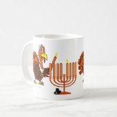 Thanksgivukkah die Türkei, die Menorah Kaffeetasse (Vorderseite Links)