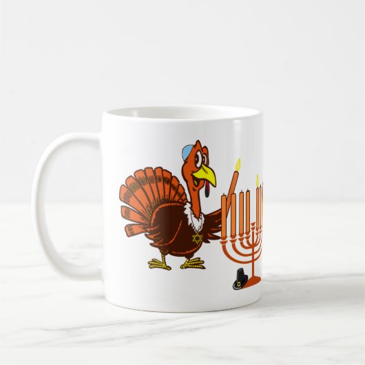 Thanksgivukkah die Türkei, die Menorah Kaffeetasse (Links)