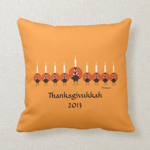 Thanksgivukkah die Türkei Menorah Kissen